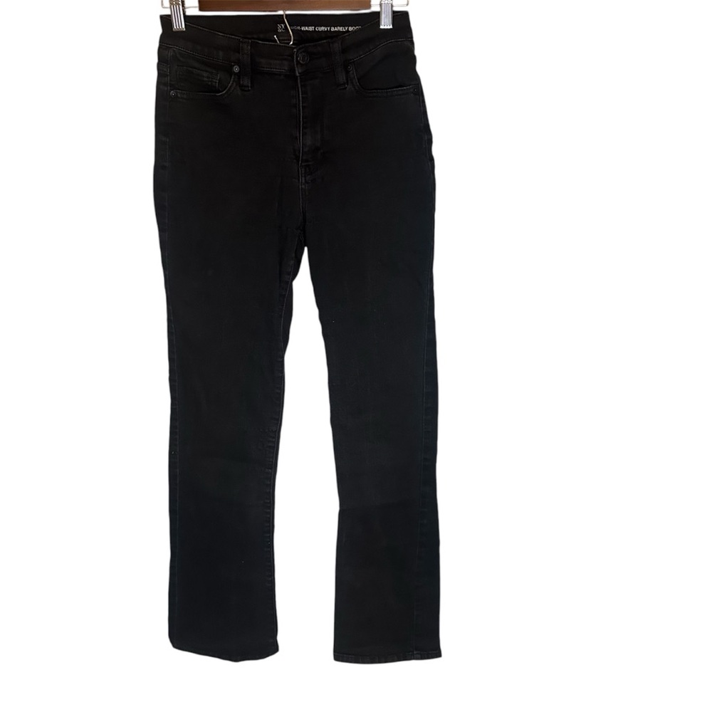New York & Co Classic Black High Waist Curvy Barely Bootcut jeans in Size 4 Tall